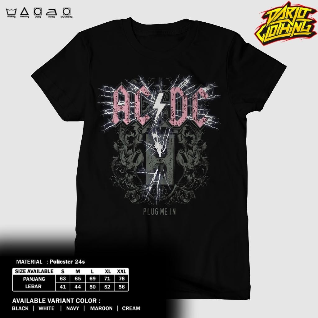 Toko Kaos Combed -  KAOS ACDC PINK - BAJU ACDC PINK