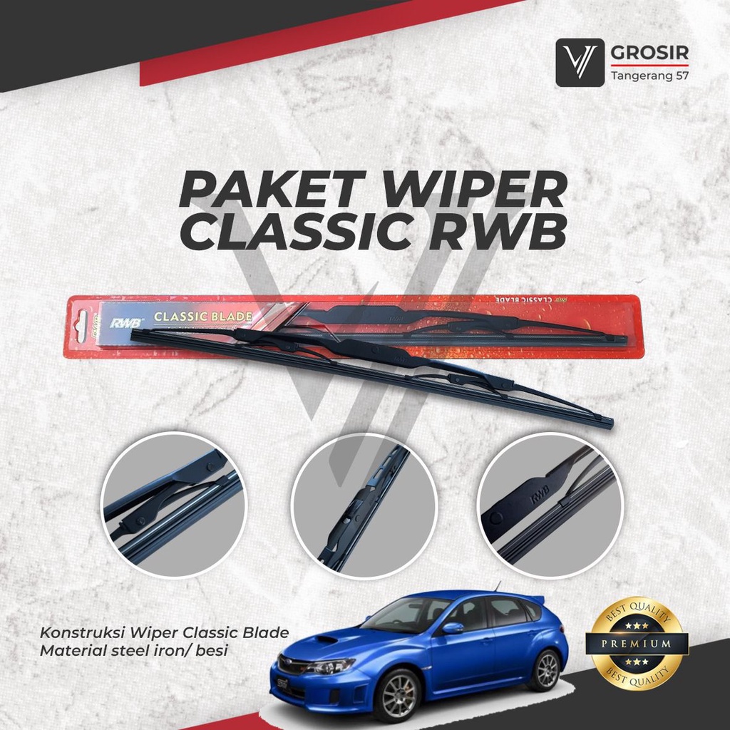 PAKET RWB CLASSIC WIPER SUBARU IMPREZA HATCHBACK DEPAN BELAKANG 3 PCS