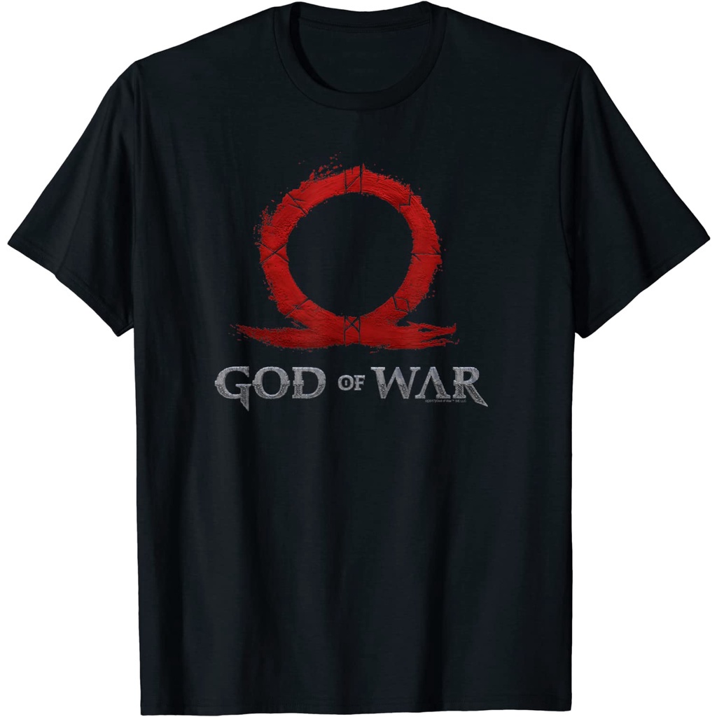 Baju Kaos Dewasa God of War Stacked Textured Logo T-Shirt T-Shirt