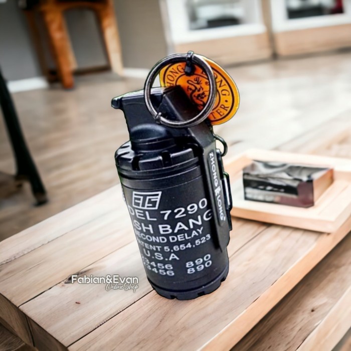 Korek Api Unik Gas Bara Granat Flash Bang Besar