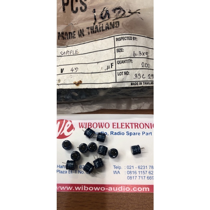 Capacitor elco 47uf-6,3v BP 47uf 6.3v 6,3v BP WB27