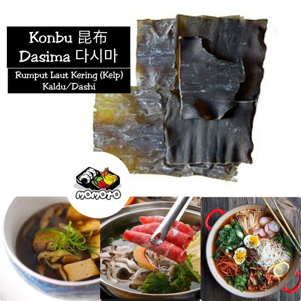 

Kombu Dashi / Konbu / Dashima / Haidai / Kaldu Rumput Laut Import Kelp Kuah Miso Ramen Udon