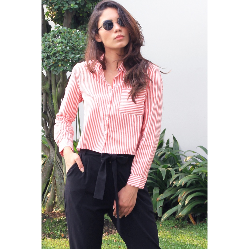 10PM Kemeja Wanita Harpy Red White 24051P5RW