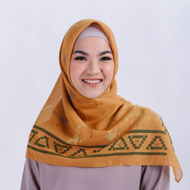 ✨LARIS✨ -ZM Zaskia Mecca - Kayu Aro Mustard Scraf Kerudung Segi Empat