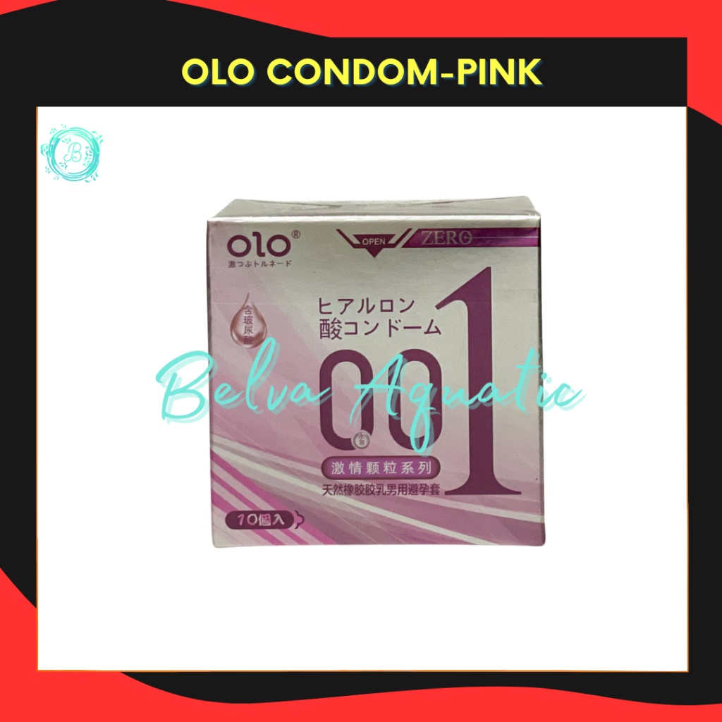 Kondom Olo 001 Pink Ultrathin 0.01mm Gerigi Box Isi 10 Pcs Alat Kontrasepsi Condom Tipis Ultra Thin 