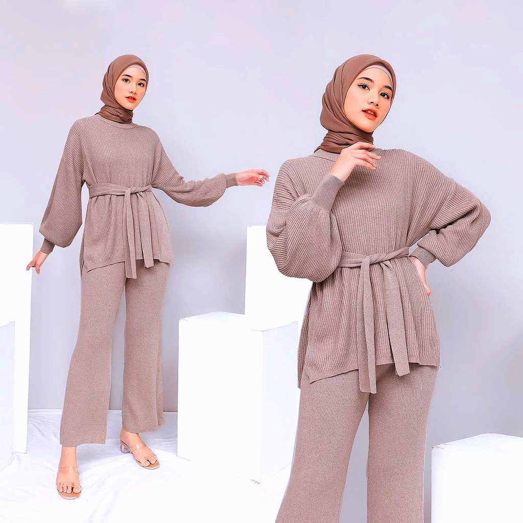 ONE SET-SETCEL KULOT + SWEATER BALON KNIT