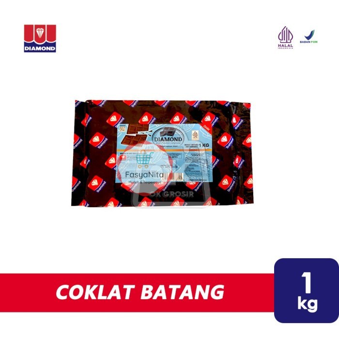 

Dark Coklat Batang DIAMOND / Dark Chocolate Compound (1 Kg) - Dark 1kg - FasyAnita Mart Denpasar
