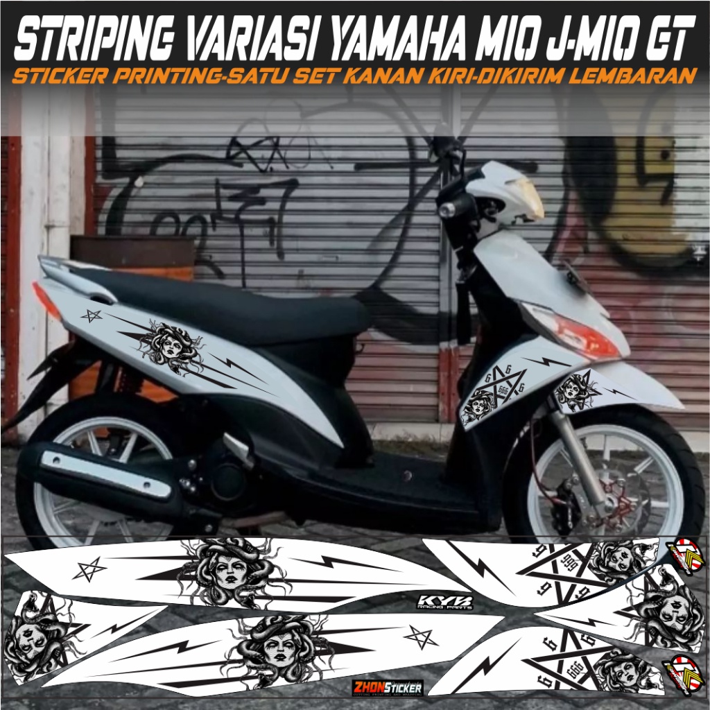 striping variasi yamaha mio j-mio gt sticker medusa variasi polet bodi motor sticker new design