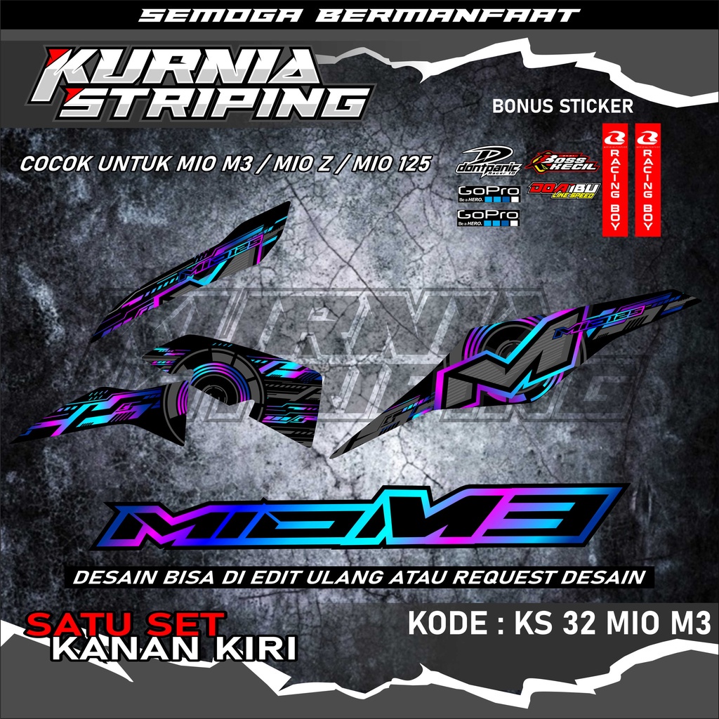 Stiker Mio M3/Z Decal Striping Standar keren Mio M3/Z Premium Racing bisa request KS 32 mio m3 stike