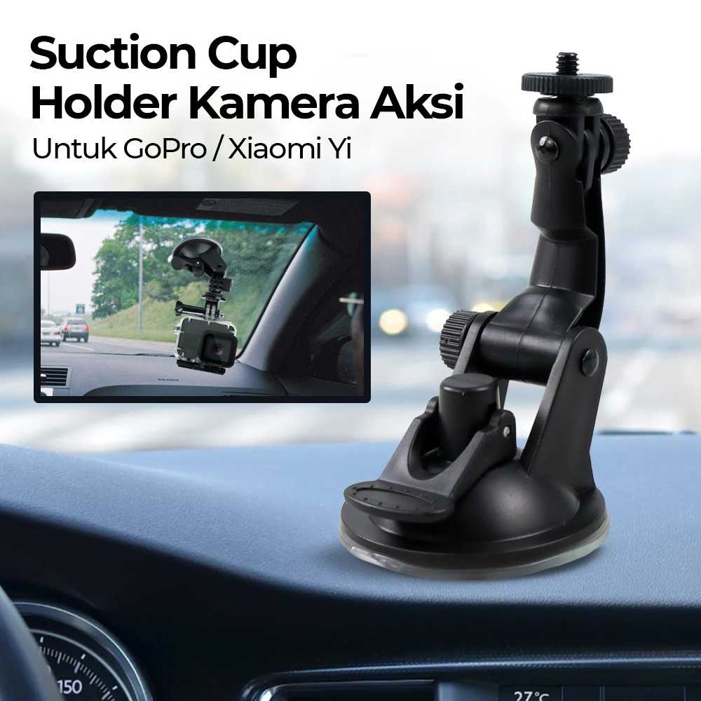 Suction Cup Car Holder Kamera Aksi for GoPro / Xiaomi Yi - Stand Kamera Pada Mobil