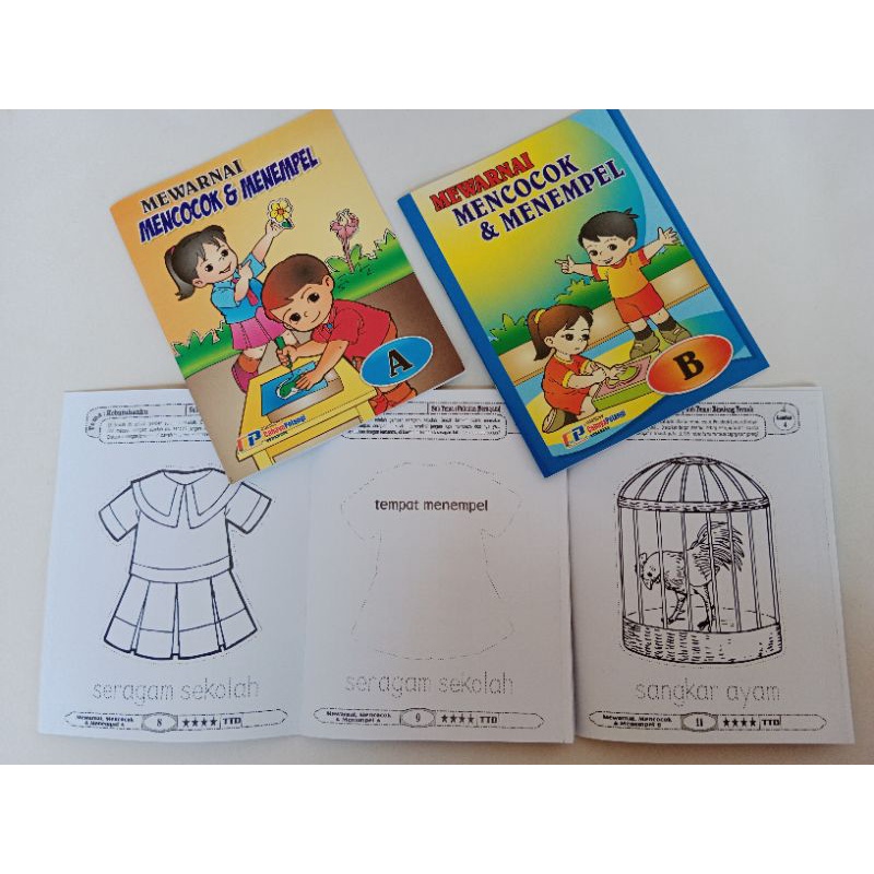 

Buku Mewarnai Mencocok dan Menempel Gambar Bagus TK