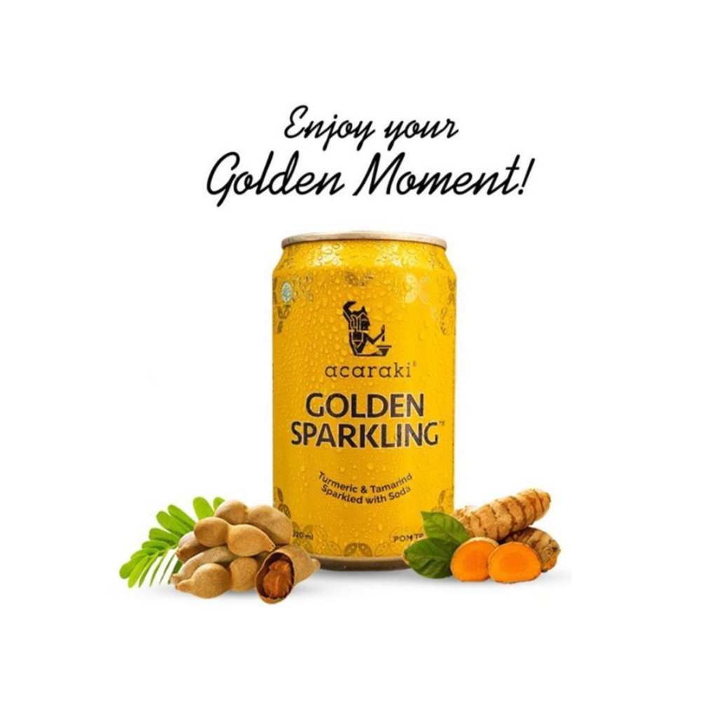

acaraki Golden Sparkling Kunyit Asam Can 320 ml