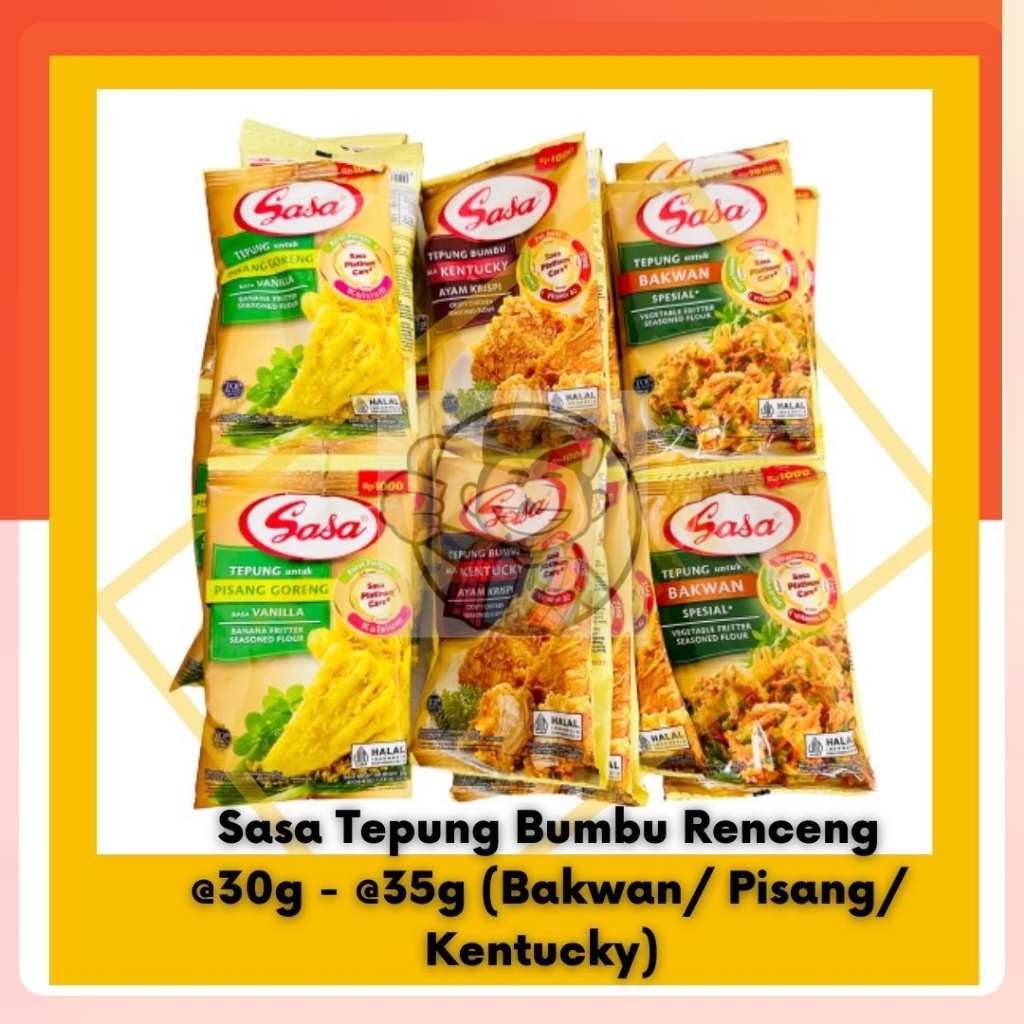 

Sasa Tepung Bumbu Renceng ukuran @30g - @35g (Bakwan/Pisang Goreng/ Kentucky)