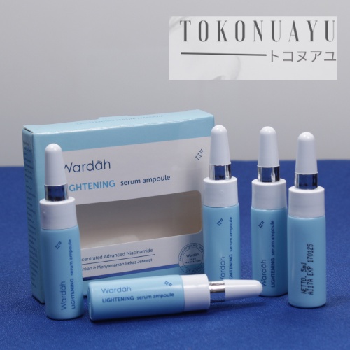 Wardah Lightening Serum Ampoule 5ml/serum wajah/melembabkan/mencerahkan wajah/menyamarkan noda hitam