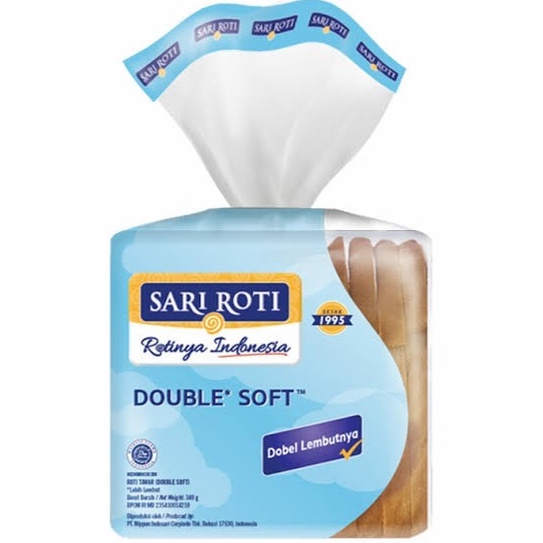 

SARI ROTI Tawar Double Soft 360gr Roti Lembut & Lebih Beraroma Susu