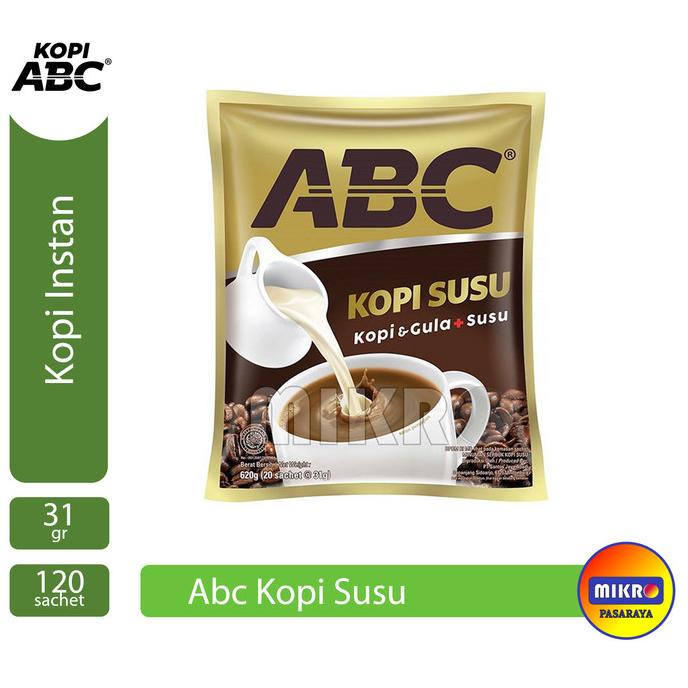 

[BISA COD] ABC Kopi Susu Kopi Instant bubuk [31 g x 120 sachet] 1 karton dus