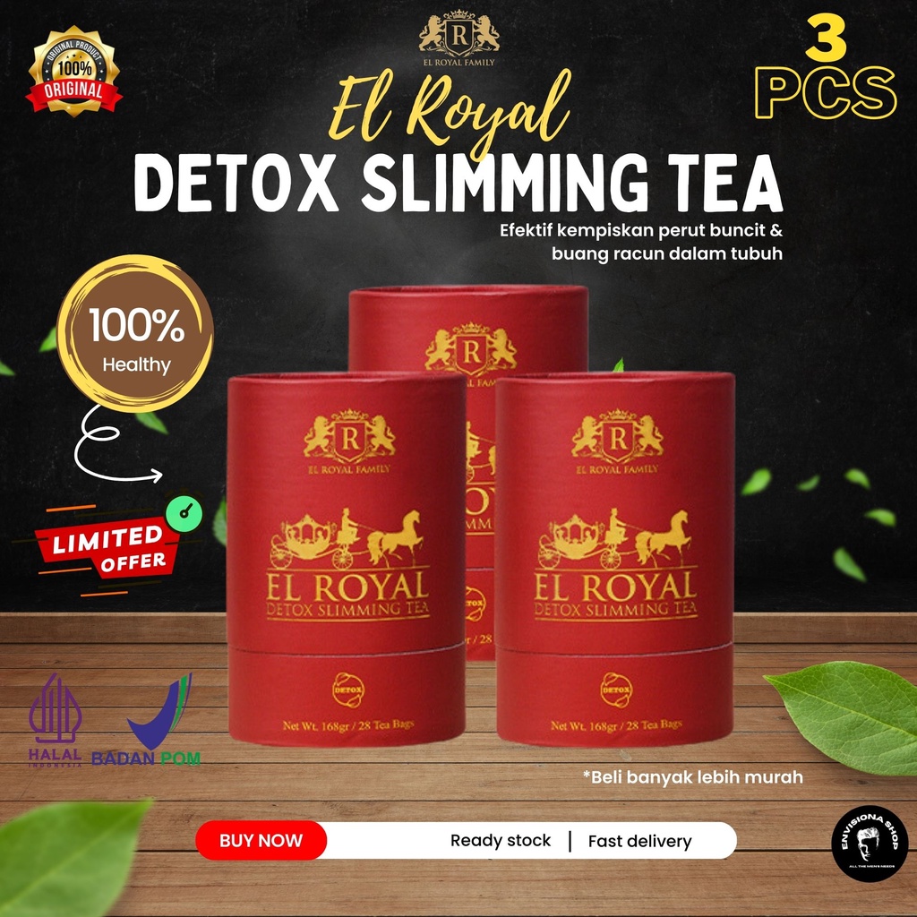 

El Royal Detox Slimming Tea Original BPOM Paket Bundling 3 Pcs