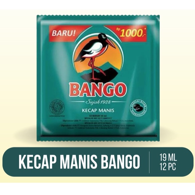 

Kecap manis Bango 19 ml sachet 1 renceng isi 12 sachet ORIGINAL