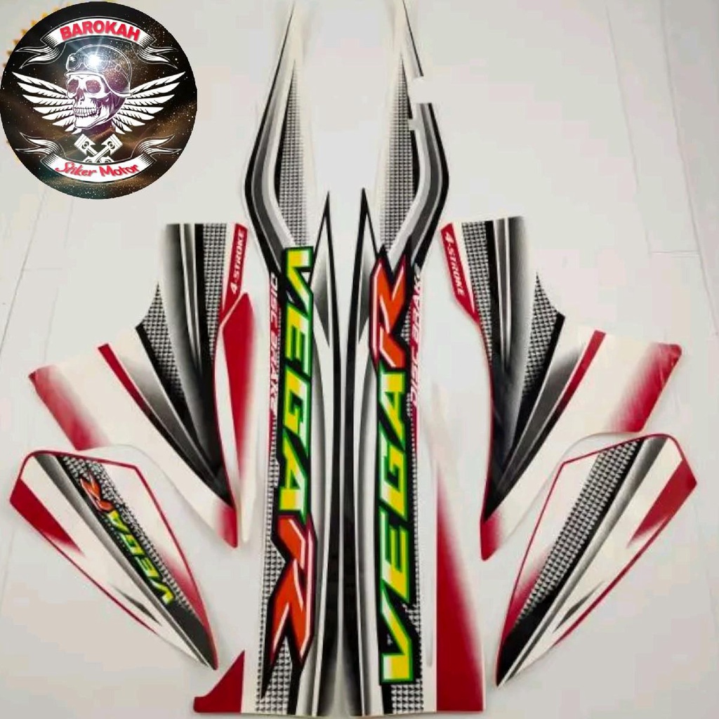 AJS Striping stiker  yamaha vega r merah putih 2005  Bodi standar    Sticker Bisa Cod Full Body Set