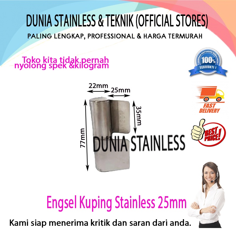Engsel Kuping Stainless 25mm
