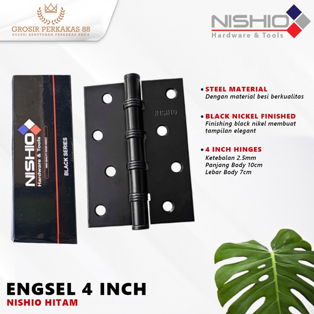Engsel Pintu Jendela Rumah Kamar Jendela Esel Ensel Besi Hitam Doff 4 Inch
