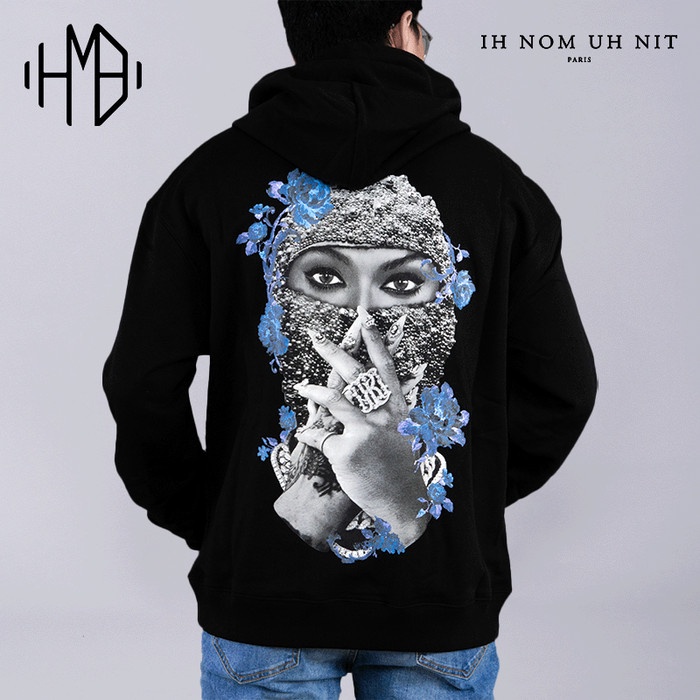 Ih Nom Uh Nit Woman Pearl Roses With Logo Hoodie - Black, S