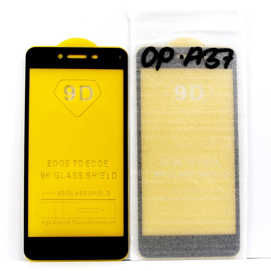 TEMPERED GLASS 9D OPO A37- NEO 9 2016 A37F HITAM TERBARU