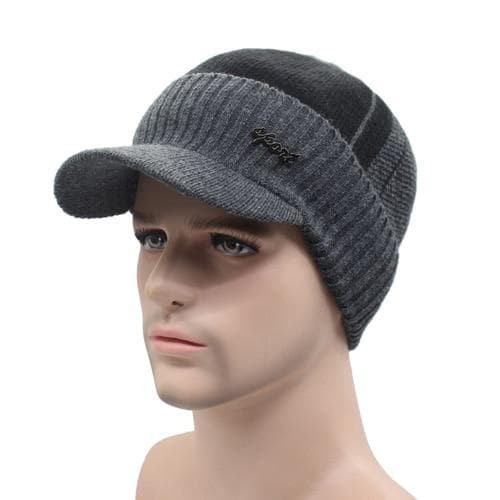 [SO59] Topi Musim Dingin Rajut Winter Knitted Wool Caps Beanies - Gray
