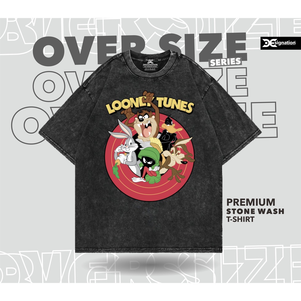 Designation - Kaos LOONEY TUNES Stone Wash Oversize / Tshirt Warner Bros CARTOON FILM Distro Ori Mur