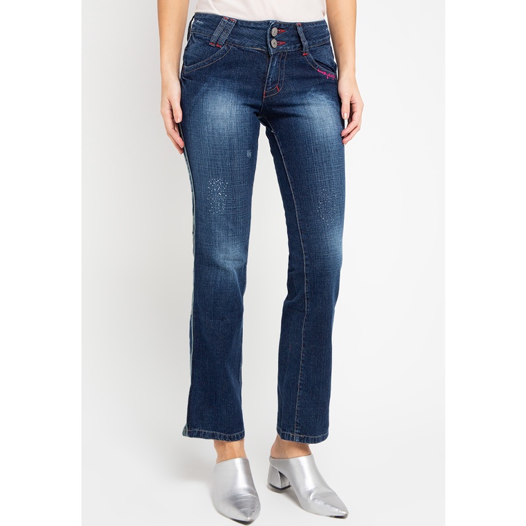 Ninety Degrees - Celana Jeans Wanita Bootcut B1 Series Raw Handmade 43723B103