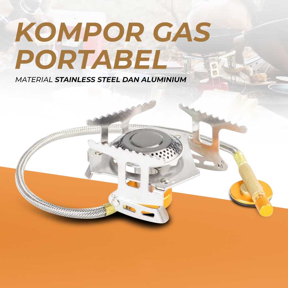COD Kepala Kompor Gas Lipat Mini Portable 2in1 Untuk Outdoor Camping Hiking Traveling 1 Tungku Solid