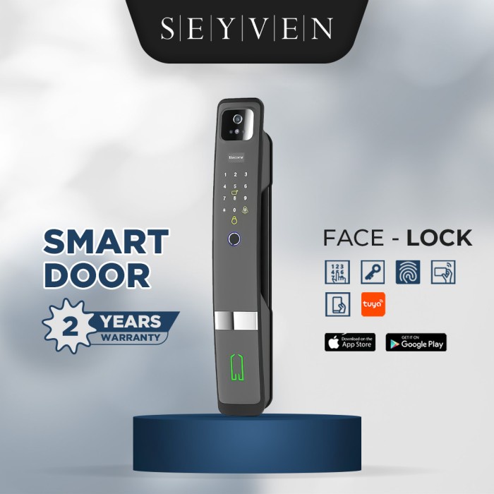 

PROMO- SEYVEN SMART DOOR LOCK CAMERA FACE DOOR LOCK ACCESS DOOR FACE RECORD