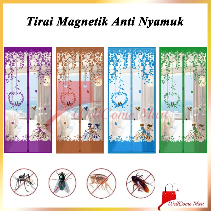 Tirai Pintu Magnet Pinguin Anti Nyamuk / Tirai Magnet Elegan bahan plastik PVC / Gorden Pintu Anti N
