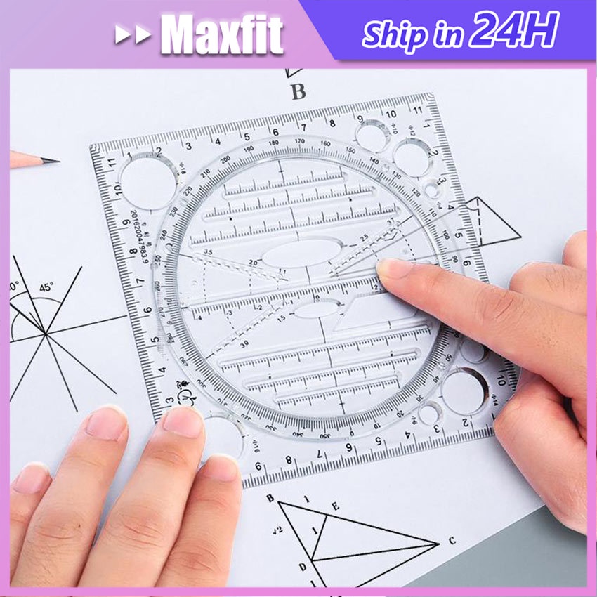 

Penggaris Multifungsi Geometri Drawing Ruler Rotasi 360° Angle And Circle Maker Drawing Geometric Drawing Template Measuring Penggaris