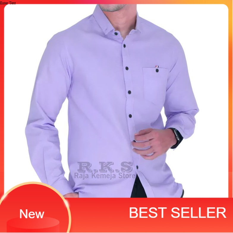 Laris.. Kemeja Lilac Pria Ungu Muda Kualitas Premium | Kemeja Polos Pria Sage Green Casual | Kemeja 
