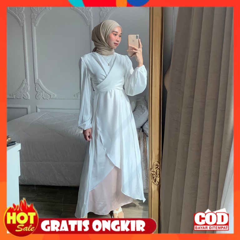 KAIN ADEM HALUS TEBAL / ELENA Tunik - BAJU FASHION MUSLIM GAMIS MAXMARA SILK DRESS SATIN TUNIK SATIN