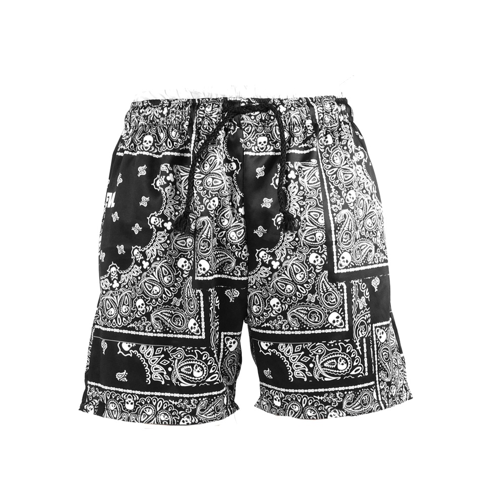 CELANA PENDEK BOARD SHORT PRIA MOTIF PAISLEY HITAM ORIGINAL EVIL ARMY | TINY SKULL C23 BLACK