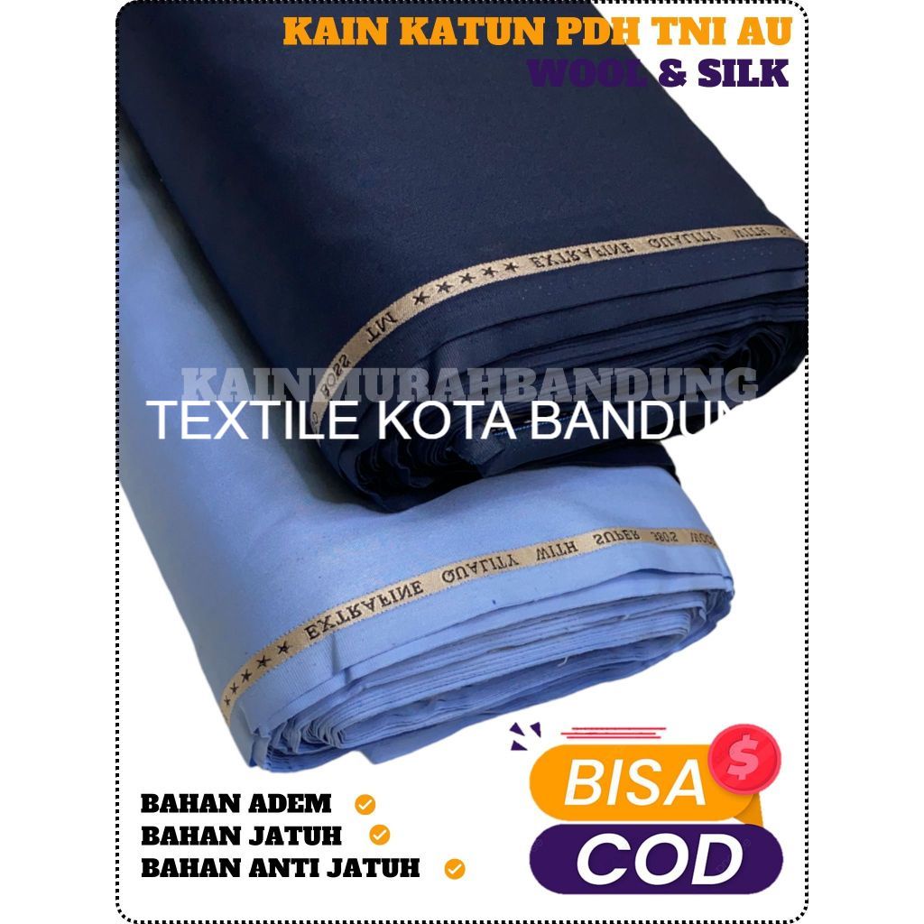 KAIN BAHAN BAJU SETELAN DINAS PDH TNI AU EXLUSIP PREMIUM100%ORIGINAL