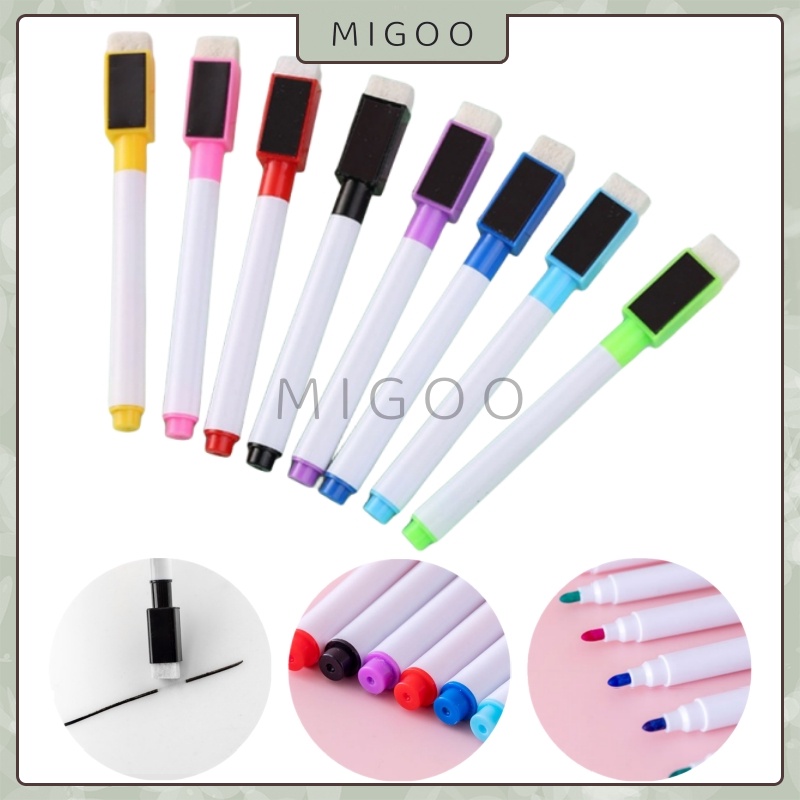 

MiGoo Spidol Warna Whiteboard Dengan Penghapus 2 In 1 Spidol Magnet Papan Tulis Sepidol Magnet Warna Warni Wipe And Clean