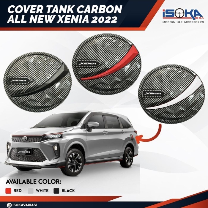 Tank cover carbon Xenia 2022 - 2023. Aksesoris mobil