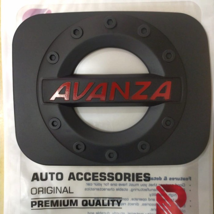Tank cover hitam doff tulisan merah Avanza lama 2005-2011. Aksesoris mobil