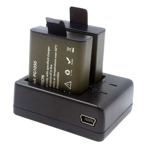 Charger Baterai 2 Slot with 2PCS Baterai for EKEN H9 H9R SJCAM