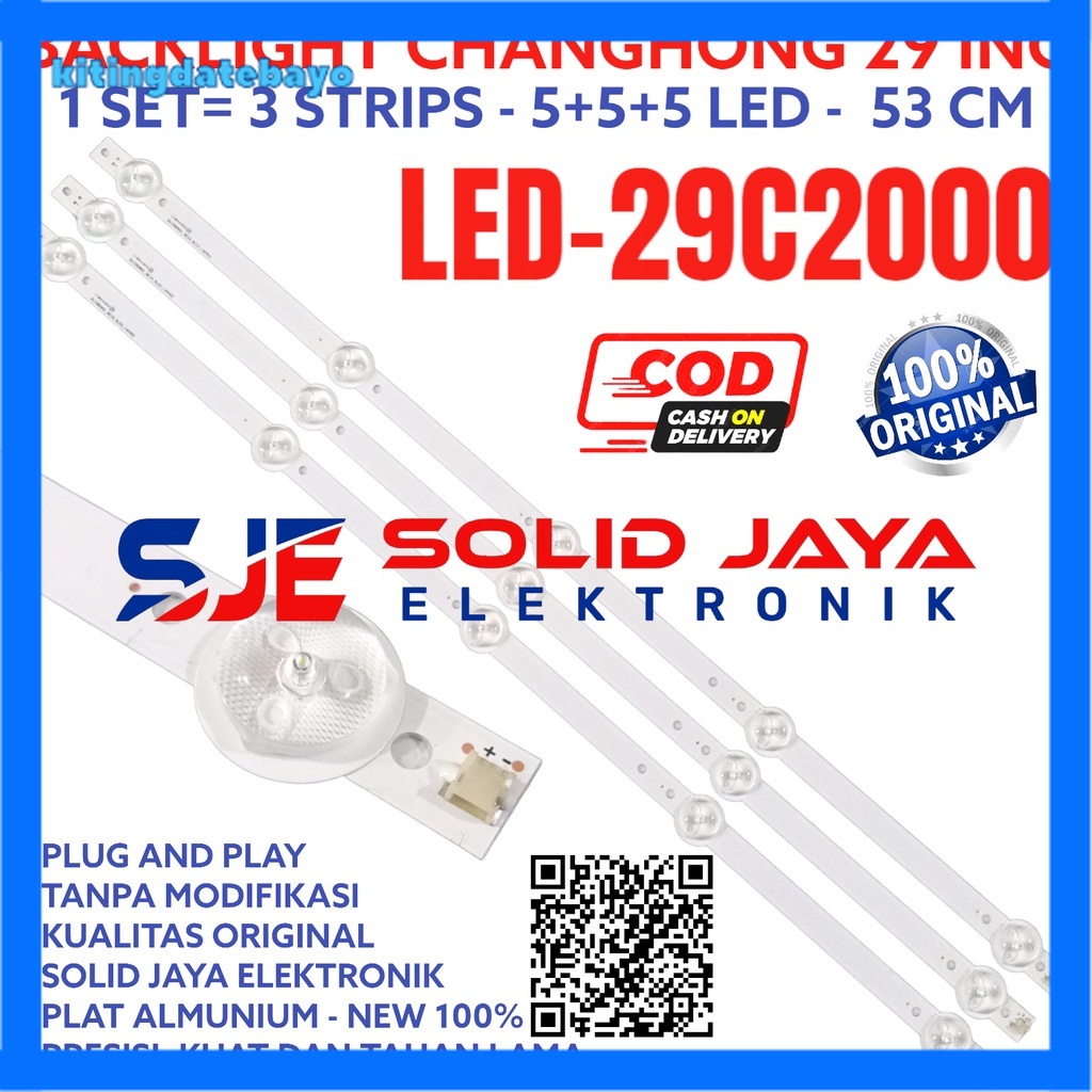 Backlight Tv Led Changhong 29 Inc 29C2000 Led29C2000 Le29C2000 Le 29C Lampu Bl 5K 3V 5 Kancing Led