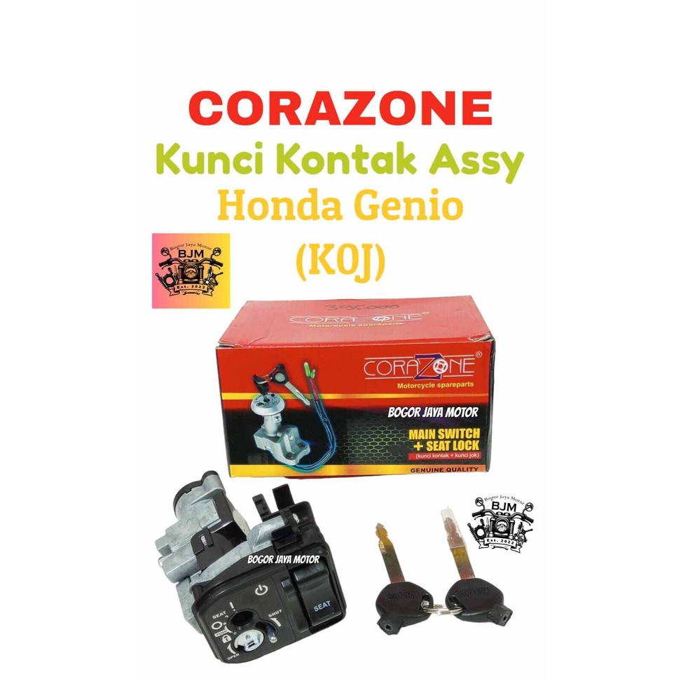 1 SET CORAZONE KUNCI KONTAK ASSY HONDA GENIO / K0J KUNCI KONTAK MOTOR GENIO HONDA MAIN SWITCH SEAT L