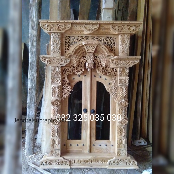 Teermurah Gebyok Jawa Ukiran Kuno Klasik, Pintu Genyok Kayu Jati Ukir  - Jendela Gebyok