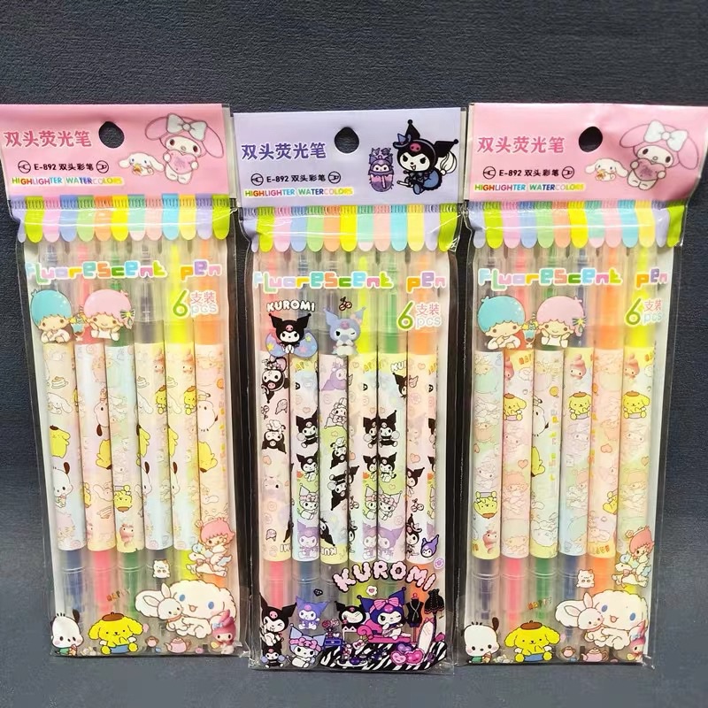 

sanrio highlighter water color stabilo 2 kepala kuromi cinnamoroll