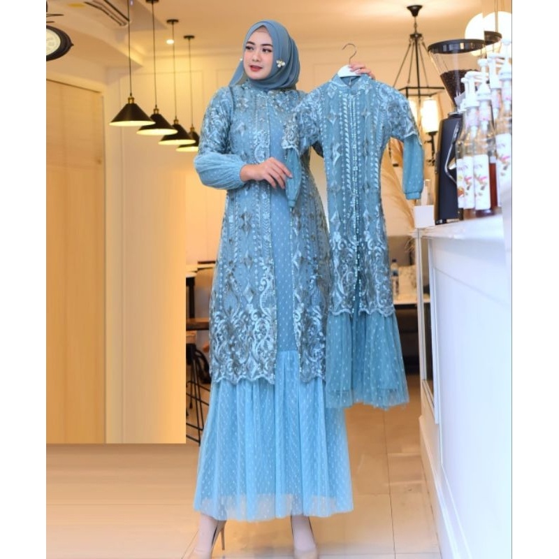 Gamis Kebaya Wanita/ Couple Gamis Ibu dan Anak Srikandi / Kebaya Modern / Brokat Anak / Brokat Wisud