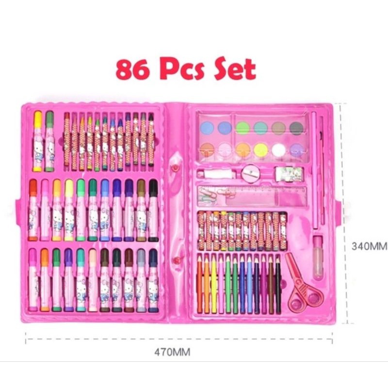 

YBC stationery set 86 pensil crayon cat air perlengkapan sekolah menggambar anak isi 86 pensil warna