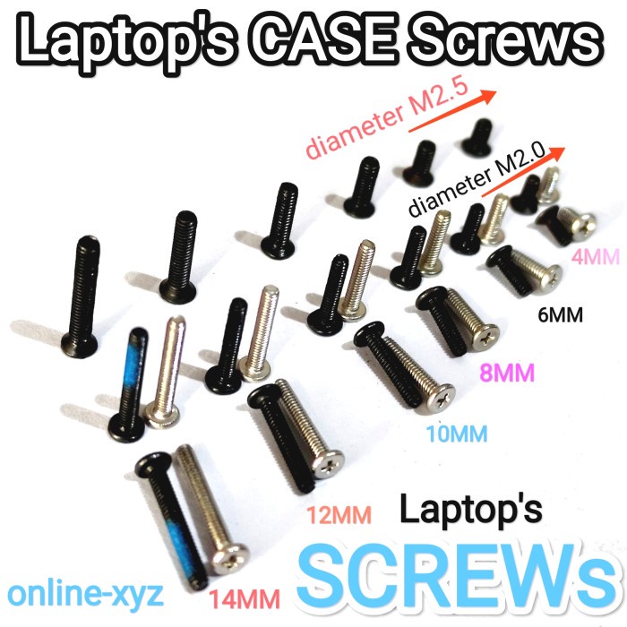 baut mur sekrup casing Laptop ASUS ACER LENOVO HP DELL AXIOO TOSHIBA FUJITSU ZYREX SONY VAIO