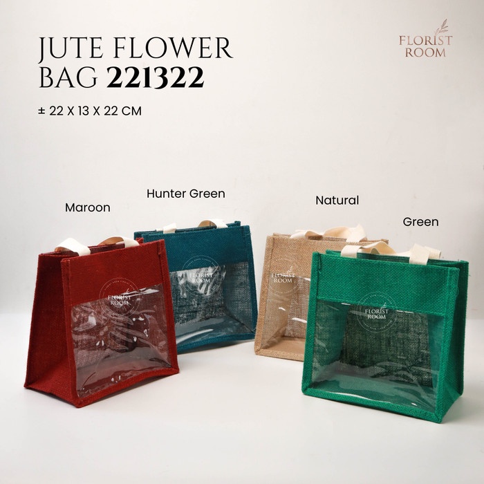 

Jute Flower Bag 221322 - Goodie Bag - Hampers - A NATURAL, Tdk BsTukarSize